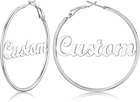 FOCALOOK 14K Gold Plated Lightweight Large Hoops| 2mm Thin Hoop Earrings for Women 30/40/50/70/100mm