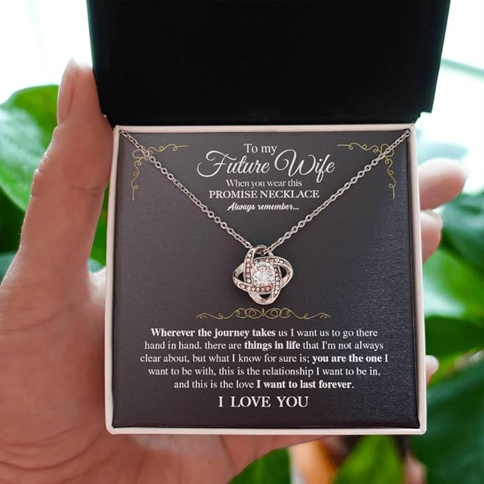 To My Future Wife Necklace - Promise Necklace For Her, Fiance Gifts For Her, Birthday Gifts For Future Wife With Message Card, To My Soulmate Necklace For Women Women Romantic Jewelry With Message Card, Gift Box