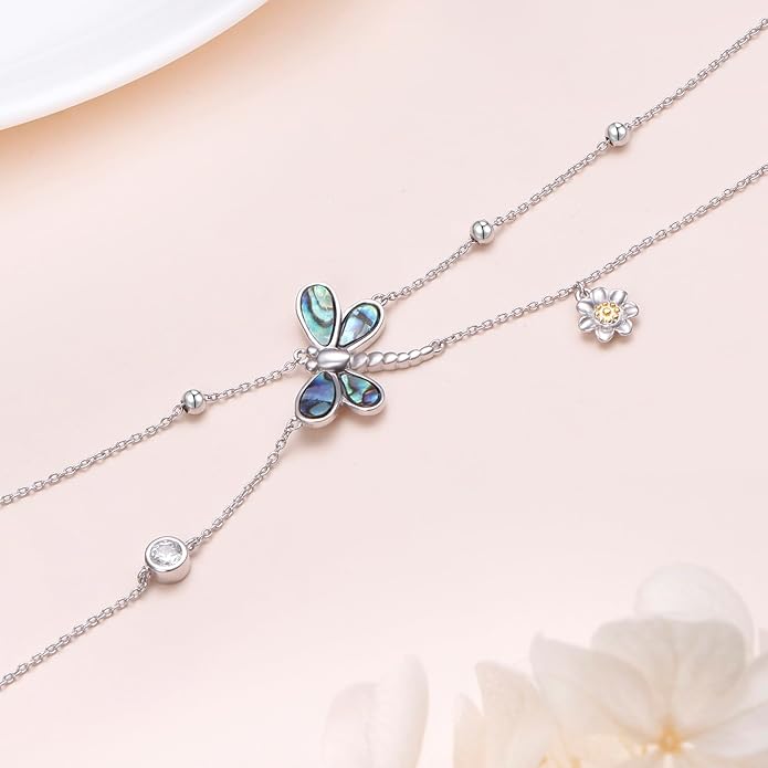 925 Sterling Silver Dragonfly Anklet Dragonfly Bracelet Jewelry for Women