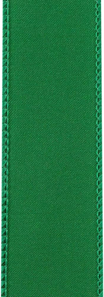 Reliant Ribbon 92575W-510-09F Satin Value Wired Edge Ribbon, 1-1/2 Inch X 10 Yards, Emerald