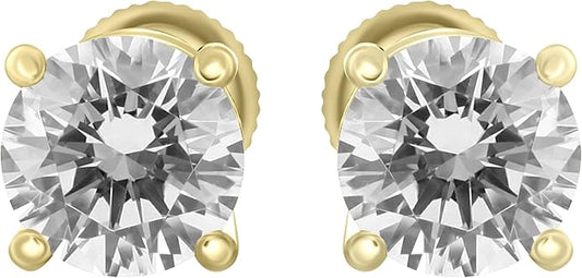 1/5 to 2 Carat TW Natural Real Diamond Solitaire Studs Earrings Available in 14K White and Yellow Gold with Secure Screw Back for Women and Men (Color J-K, Clarity I1-I2)