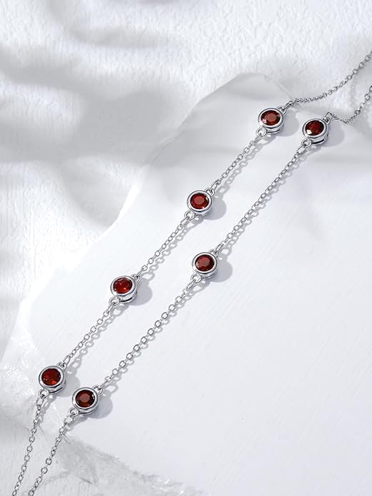 Dorunmo Birthstone Anklet Bracelets for Women 925 Sterling Silver Birthday Mother's Day Jewelry Gifts for Wife Mother Her