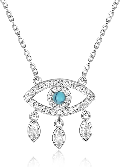 AENEAS Evil Eye Necklace for Women 925 Sterling Silver Necklace Ojo Turco Trendy Jewelry Gifts for Women Wife