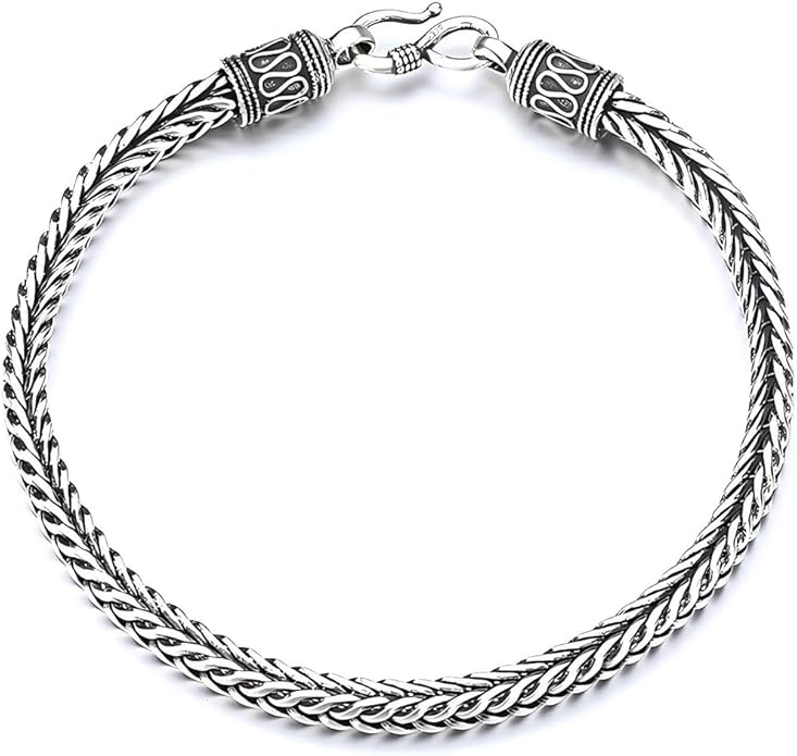 Italian Handmade Sterling Silver Mens Bracelets | Solid S925 Chain Bracelets for Men | Men's Silver Bracelet Gift for Dad, Boyfriend, Son, My Man