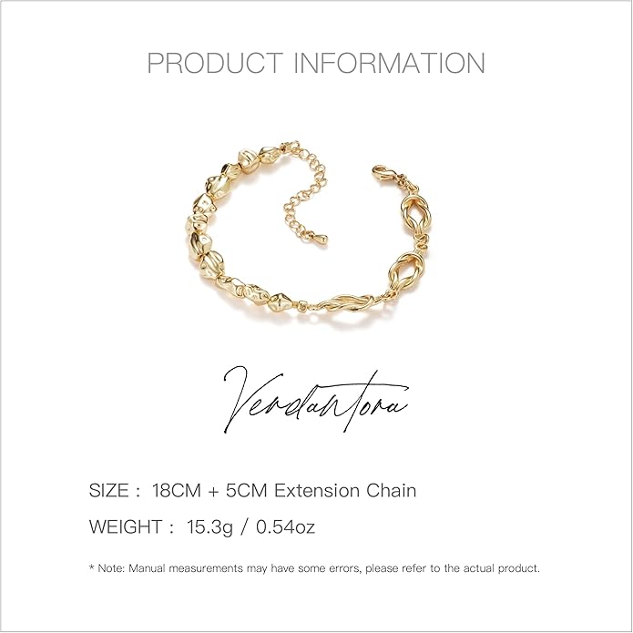 14K Gold Bracelets for Women, Love Knot & Organic Shape Bead Bracelets, Small Wrist Waterproof Gold Plated Toggle Bracelet, Modern Statement Jewelry Gifts for Women Mother Daughter