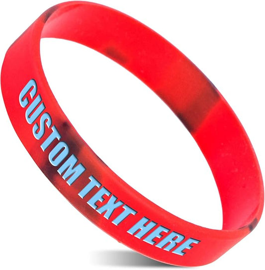 50 Custom Rubber Bracelets Personalized Silicone Wristbands Customized Bulk for Events, Support, Wedding, Awareness, Motivation Customizable