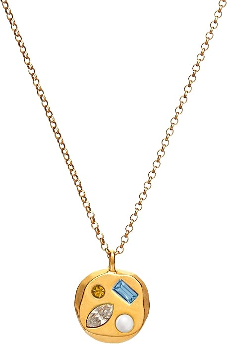 Birthdate 14k Gold Necklace for Women - 16-20in Adjustable 14 Karat Gold Chain with Lobster Clasp - Cadenas de Oro 14k Puro Para Mujer, Ladies Jewelry Birthstone