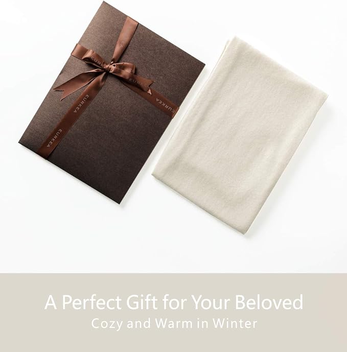 EURKEA 100% Cashmere Winter Scarf in Solid Colors with Gift Box for Women, Warm & Soft & Lightweight, Gift Ready