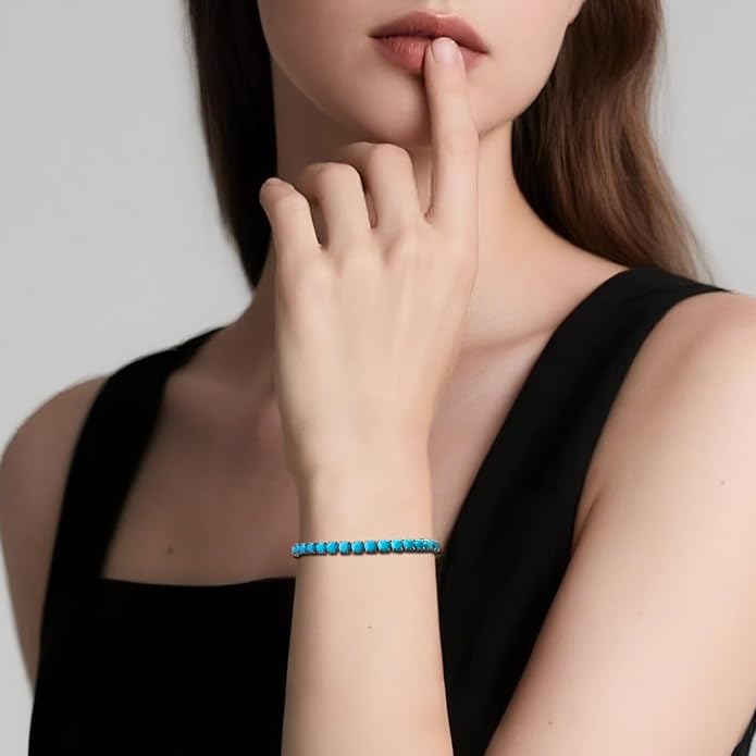 Italian Sterling Silver Women's Tennis Bracelets | Ladies' Sterling Silver Rope Adjustable Bracelet with Crystals | Gift for She