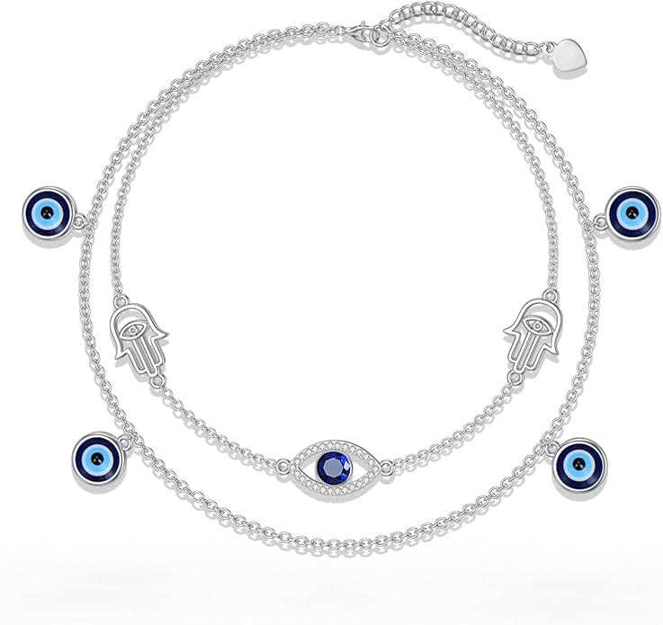 Dorunmo Anklet Bracelets For Women 925 Sterling Silver Birthstone/Infinity/Butterfly/Evil Eye/Turtle/Pineapple/Starfish/Heart Anklets Bracelets Jewelry Gifts for Women