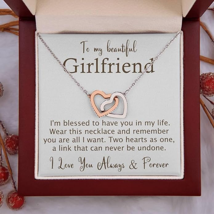 To My Beautiful Soulmate Necklace Romantic Gift for Girlfriend Wife With Message Card & Gift Box, Perfect for Anniversary Birthday Christmas or Valentine’s Day