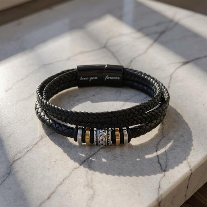 To My Son Bracelet from Dad with Heartfelt Message, Bracelets For Men, Birthday Gift for Son from Mom and Dad, Graduation Christmas Gifts for Him