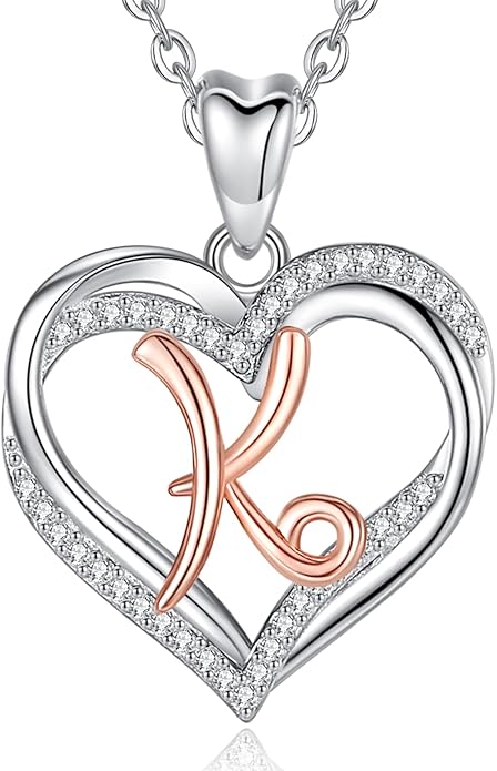 INFUSEU Unique Initial Necklaces for Women Girls Small Heart Letter Jewelry, Meaningful Personalized Gifts