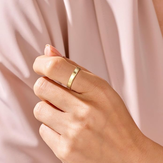 TRUMIUM 2mm 4mm 6mm Tungsten Rings for Women Men's Wedding Bands 24K Gold Plated Beveled Edges Flat High Polished Comfort Fit Size 5-14