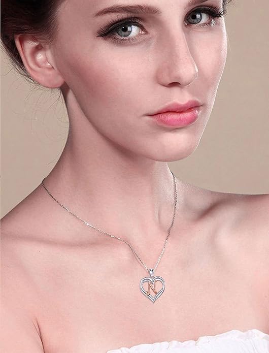 INFUSEU Unique Initial Necklaces for Women Girls Small Heart Letter Jewelry, Meaningful Personalized Gifts