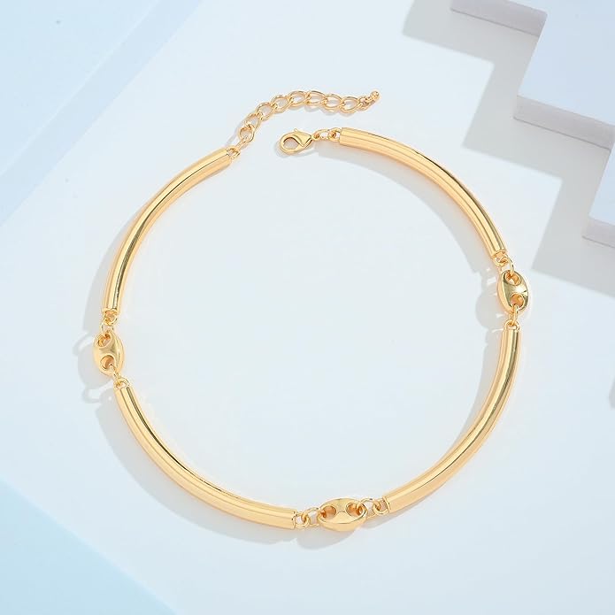 Chunky Gold Choker Collar Necklace for women Trendy Adjustable Gold Choker Necklace Statement Jewelry