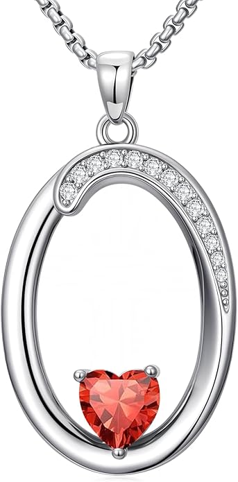 Christmas Gifts for Women Alphabet A to Z Initial Birthstone Pendant Necklaces for Women - 18k White Gold Plated Personalized Name Jewelry Valentine Mothers Day Birthday Gifts for Women Her Girlfriend