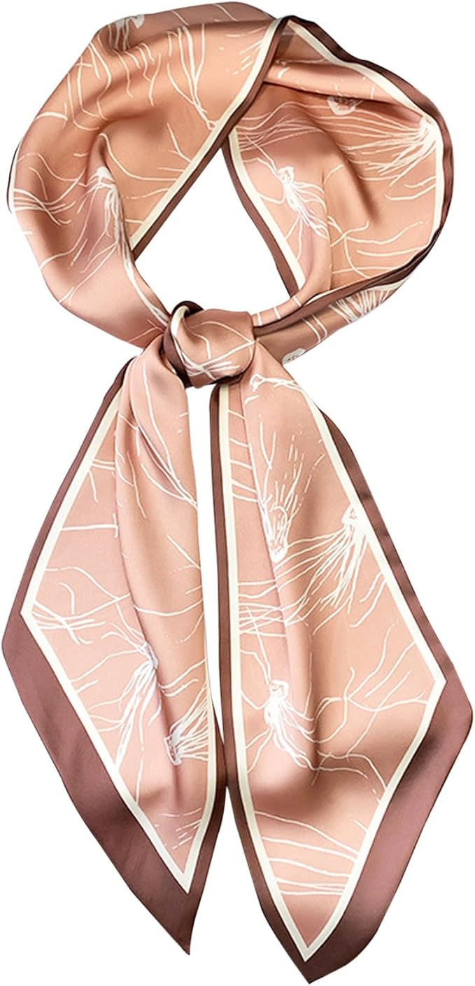 Hioyiwse Head Scarf Hair Neck Scarves For Women Purse Bag Scarfs For Handbags Silky Long Thin Satin Headscarf Fashion