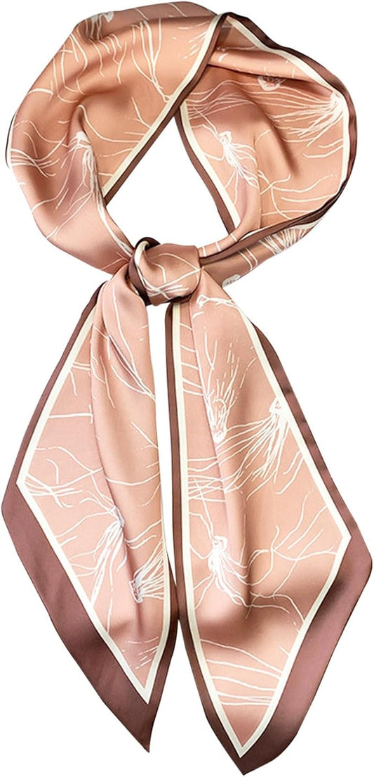 Hioyiwse Head Scarf Hair Neck Scarves For Women Purse Bag Scarfs For Handbags Silky Long Thin Satin Headscarf Fashion