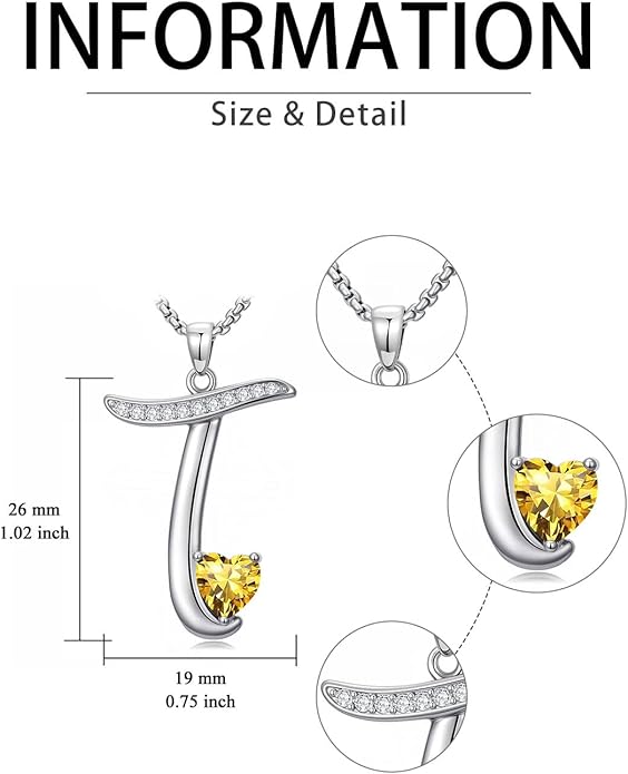 Christmas Gifts for Women Alphabet A to Z Initial Birthstone Pendant Necklaces for Women - 18k White Gold Plated Personalized Name Jewelry Valentine Mothers Day Birthday Gifts for Women Her Girlfriend