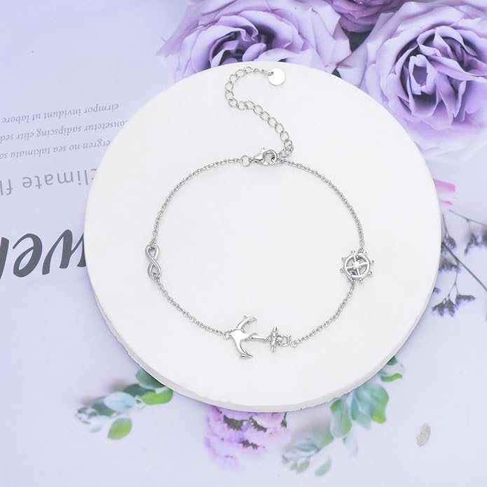 AOBOCO Mustard Seed Bracelet S925 Sterling Silver Mountain Cross Bracelets Christmas Christian Faith Jewelry Mothers Day Birthday Gifts for Mom