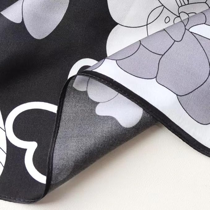 ANDANTINO 100% Mulberry Silk Square Scarf for Hair-25.6" X25.6'' Women Men Natural Silk Neckerchief Digital Printed Headscarf