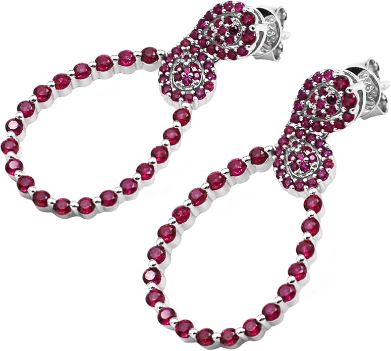 Moissanite Hoop Earrings for Women, S925 Sterling Silver, 18K White Gold Plated, D Color VVS1