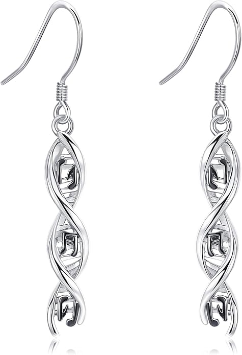 DNA Music/DNA/Piano/Moth/Sunflower/Trumpet Earring 925 Sterling Silver Astronaut/Raccoon/Moth/Sunflower Jewelry for Women
