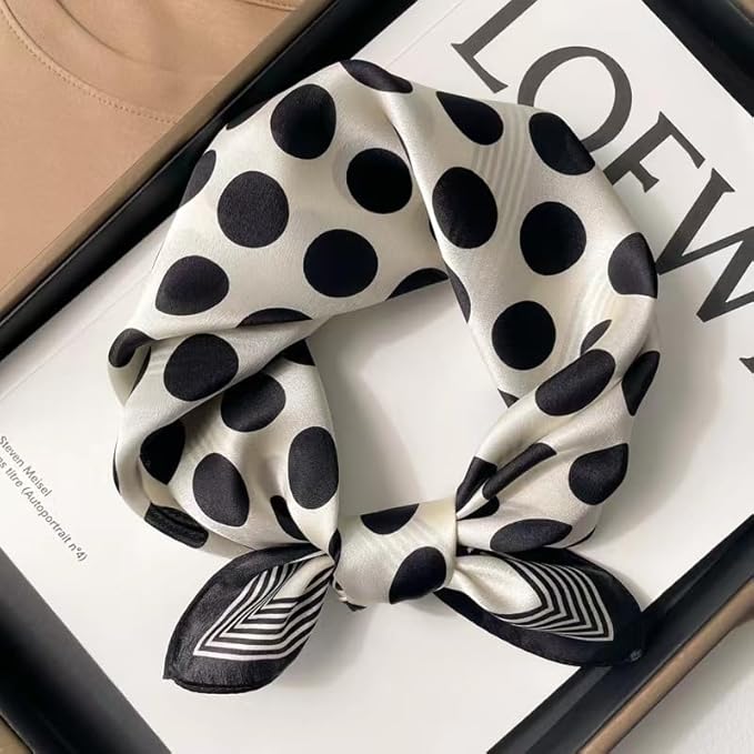 ANDANTINO 100% Mulberry Silk Square Scarf for Hair-25.6" X25.6'' Women Men Natural Silk Neckerchief Digital Printed Headscarf