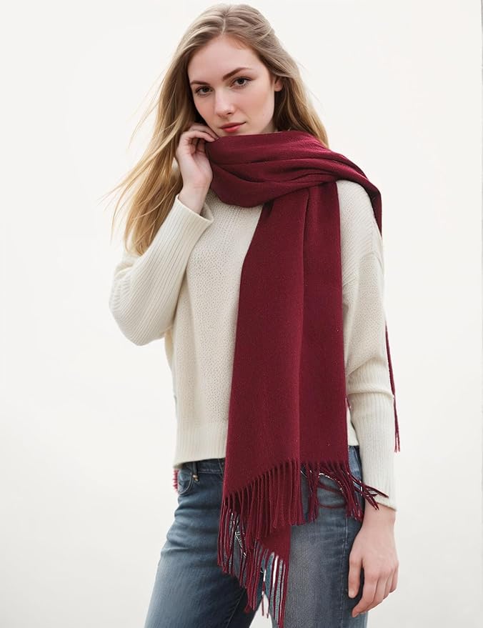 Novawo Wool Shawl Large Thick Pashmina Travel Blanket Scarf Winter Wraps for Women