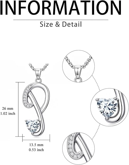 Christmas Gifts for Women Alphabet A to Z Initial Birthstone Pendant Necklaces for Women - 18k White Gold Plated Personalized Name Jewelry Valentine Mothers Day Birthday Gifts for Women Her Girlfriend