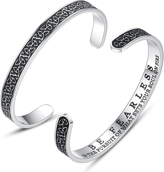 TONY & SANDY Inspirational Bracelets for Women Teen Girls Personalized Gifts for Daughter Granddaughter Mom Sister Friends Stainless Steel Engraved Cuff Birthday Easter Christmas