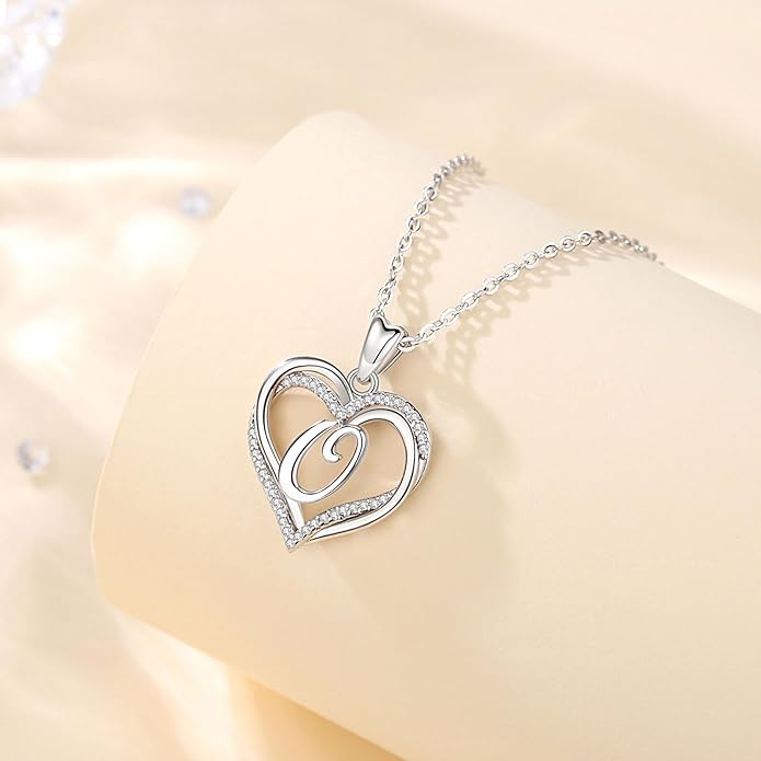 INFUSEU Unique Initial Necklaces for Women Girls Small Heart Letter Jewelry, Meaningful Personalized Gifts