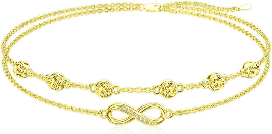 Dorunmo Anklet Bracelets For Women 925 Sterling Silver Birthstone/Infinity/Butterfly/Evil Eye/Turtle/Pineapple/Starfish/Heart Anklets Bracelets Jewelry Gifts for Women