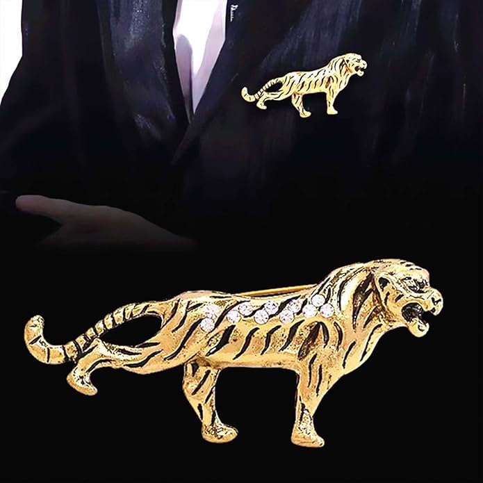 HETICA Vintage Animal Dragon Skull Wolf Crown Lion Brooch for Men Women Suit Tie Dress Lapel Pin Fashion Jewelry