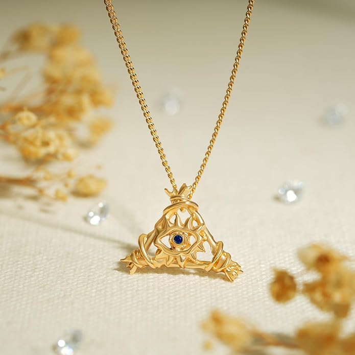 BENEIGE Gold Necklace for Women 14K Gold Plated Evil Eye Necklace Trendy Gold Pendant Necklace Jewelry For Women