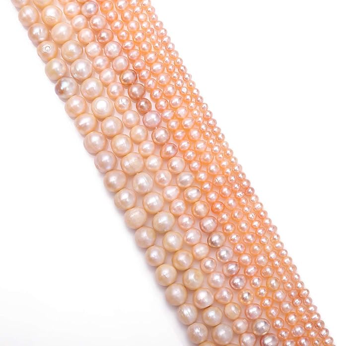 BEADIA Natural Pearl Beads Potato 4-5mm Pink Freshwater Cultured Loose Gemstone Beads for DIY Jewelry Making 13.8''/Strand