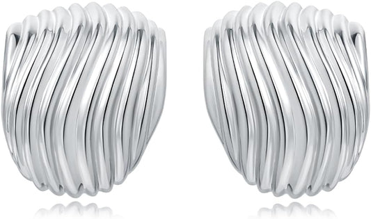 Gold Chunky Statement Earrings for Women, Trendy 14K Gold Plated Drop Dangle Square Geometric Vintage Designer Stud Earrings, Jewelry Gift