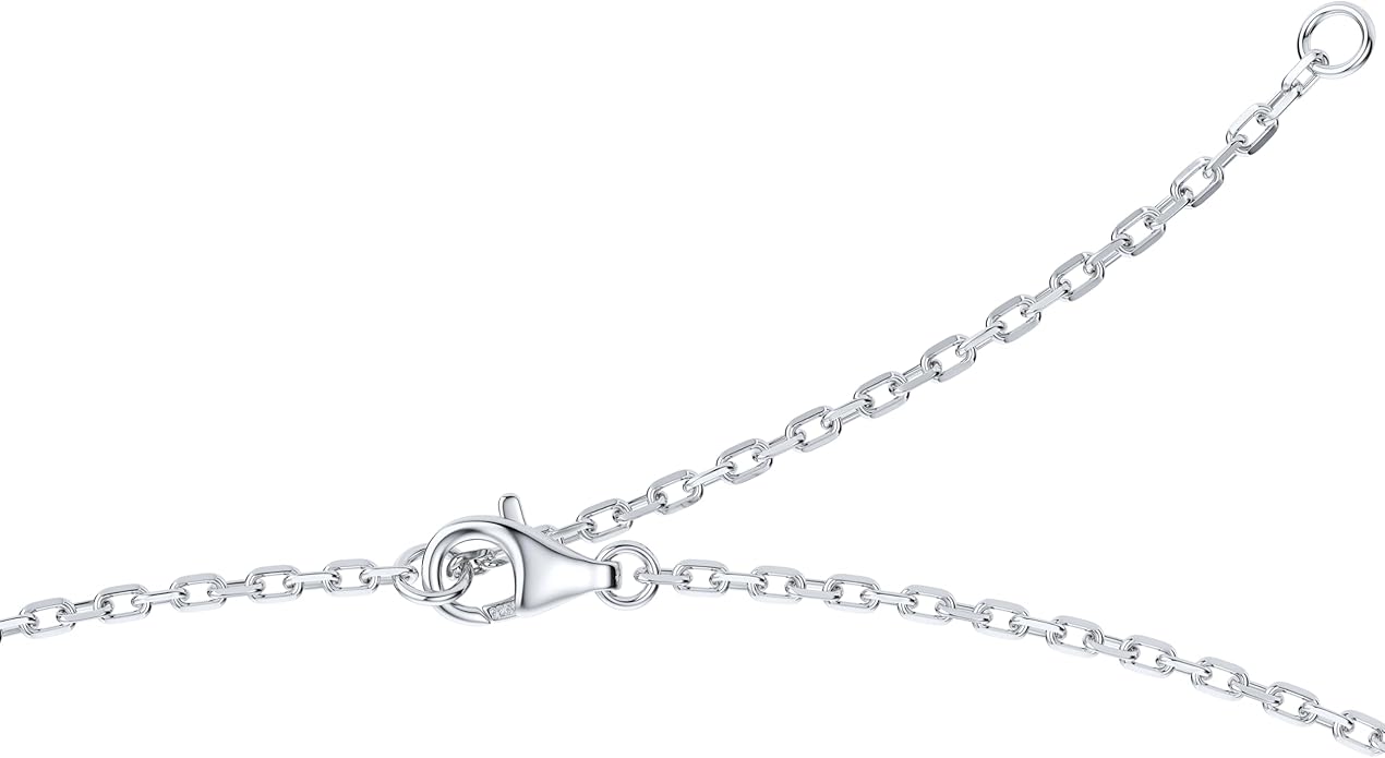 THELANDA Genuine Moissanite Sterling Silver Vintage Classic Clover Cross Flourish Pendant Necklace, Adjustable 18-20 Inch Chain with Lobster Clasp, Elegant Jewelry Gift for Women