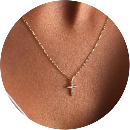 Gold Necklace for Women-14k Gold Plated Infinity Necklace Star Of David Necklace Evil Eye Cross Pendants Heart Dainty Gold Necklace For Women