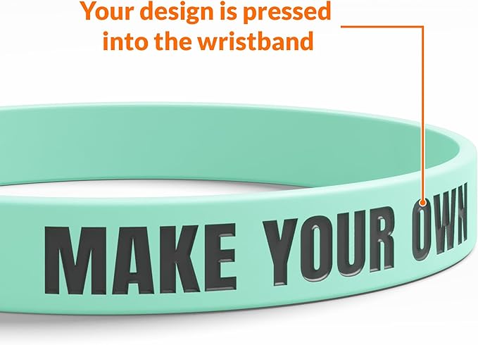 Custom Wristbands For Events, Fundraisers & Promotions | Add Text, Icons, & Logos | Bulk Rubber Bracelets | Classic 1/2” | 100% Silicone