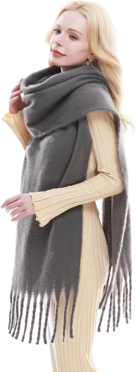 RIIQIICHY Chunky Scarf for Women Winter Warm Thick Scarves Oversized Blanket Scarf