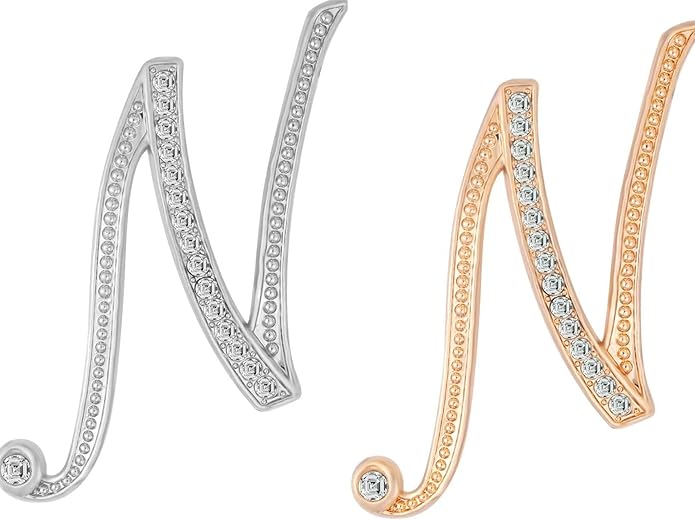 HAFILO 2 pieces initial letter brooch pin for women 26 letters fashion brooches collar pins for clothes Dress hat bulk