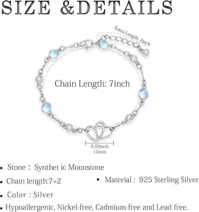 Anklet for Women 925 Sterling Silver Double Infinity Ankle Bracelet Waterproof Summer Jewelry Anniversary Birthday Gifts for Her