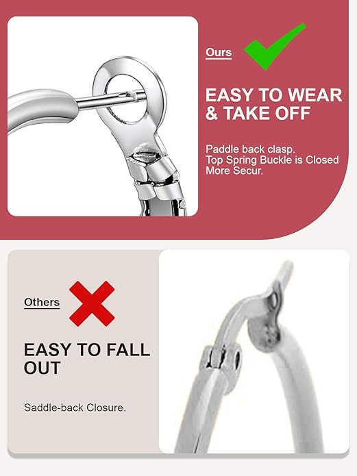 FOCALOOK 14K Gold Plated Lightweight Large Hoops| 2mm Thin Hoop Earrings for Women 30/40/50/70/100mm