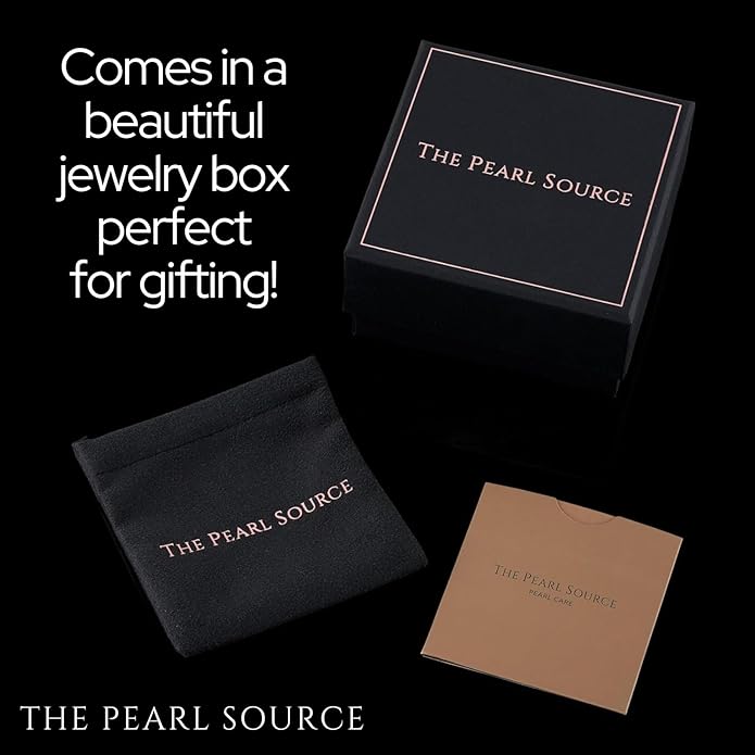 The Pearl Source Freshwater Pearl Pendant Sydney Necklace for Women - Cultured Pearl Necklace | Single Pearl Necklace for Women with 925 Sterling Silver Chain