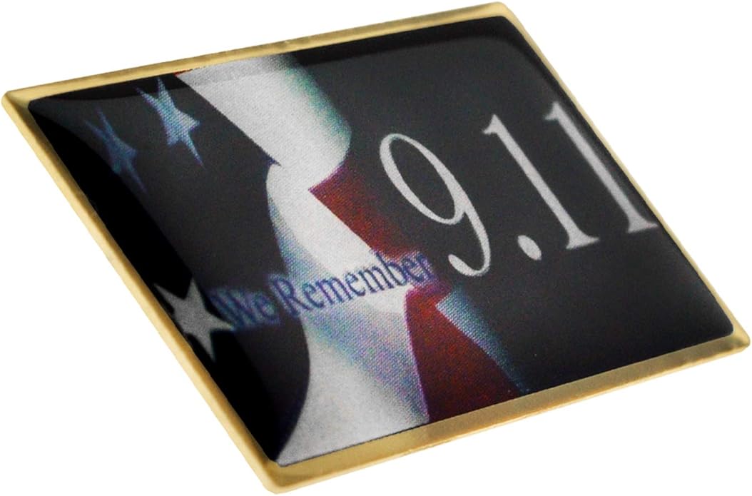PinMart's 9/11 September 11th Patriotic Twin Towers Lapel Pin – 9/11 Memorabilia and Pentagon Remembrance – Commemorative Enamel Pins for Veterans, Events, Backpacks, Hats - Single or Bulk Packs