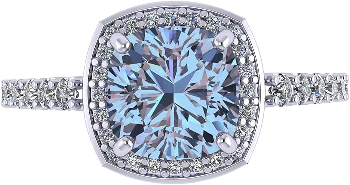 NANA Jewels Sterling Silver Engagement Rings for Women - Choose Simulated Morganite, Citrine, Aquamarine & More