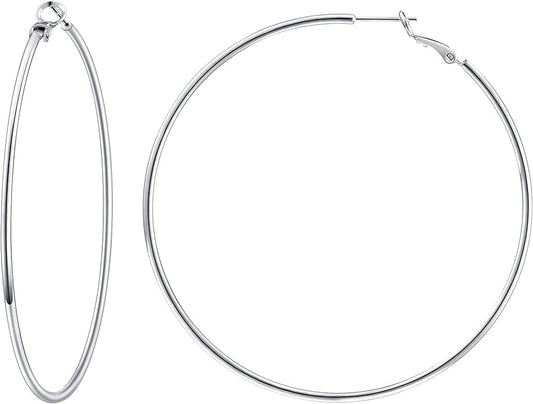 Gacimy Gold Hoop Earrings for Women 14K Gold Plated, 925 Sterling Silver Post Hypoallergenic Earrings Hoops for Women
