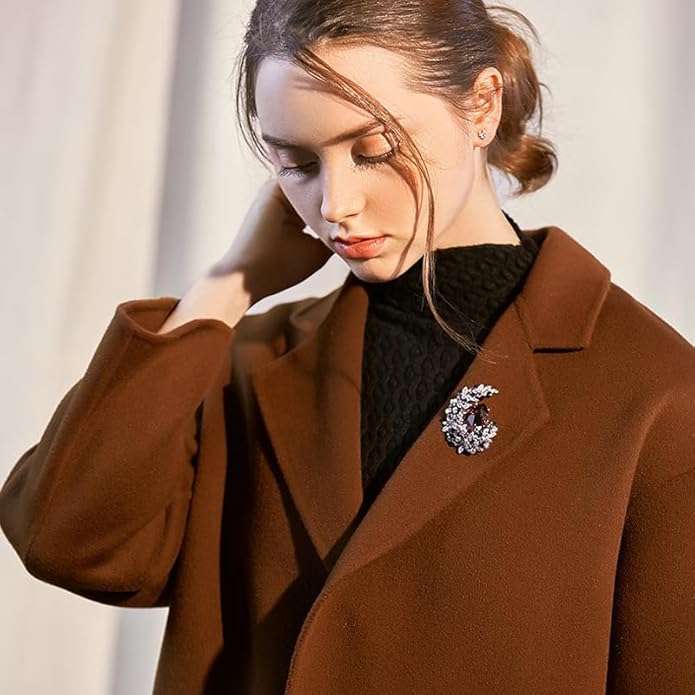 Soumimi Rhinestone Brooch Pin Crystal Brooches for Women Lapel Pin Dress Accessories Birthday Christmas Gift for Wife Mom